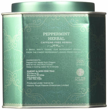 Harney & Sons Peppermint Herbal Tea in Sachets, Caffeine-Free Herbal, 30 Sachets